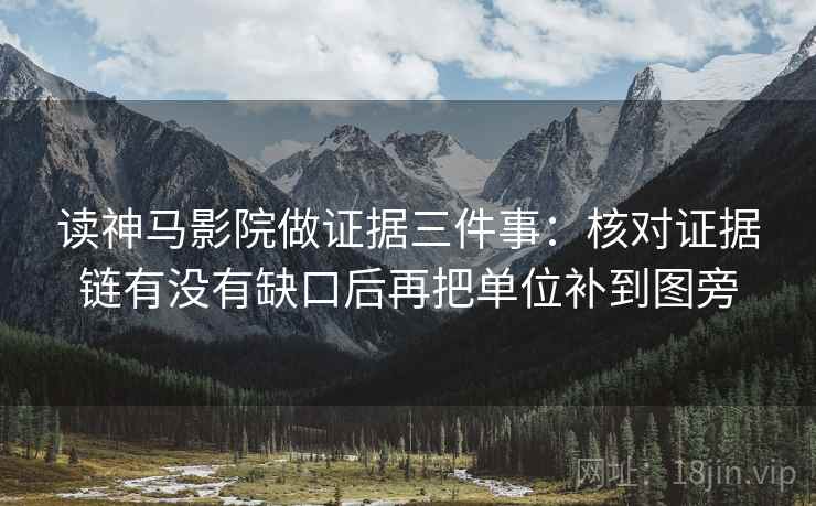 读神马影院做证据三件事：核对证据链有没有缺口后再把单位补到图旁