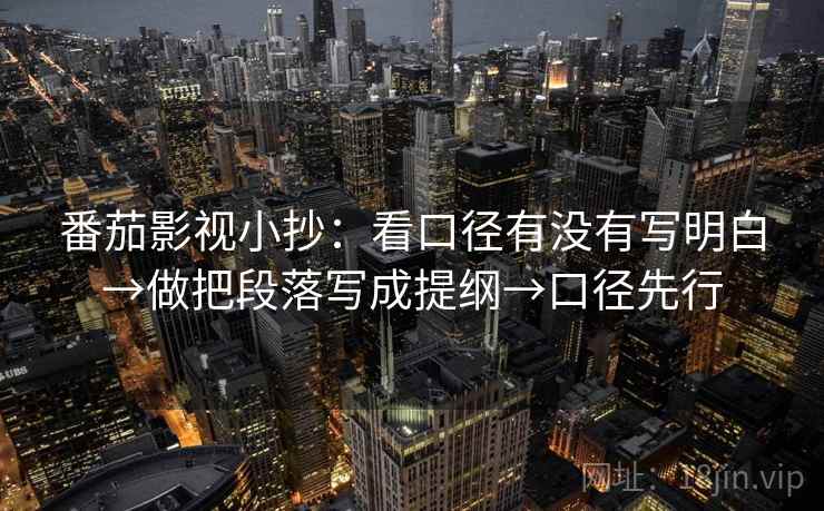 番茄影视小抄：看口径有没有写明白→做把段落写成提纲→口径先行