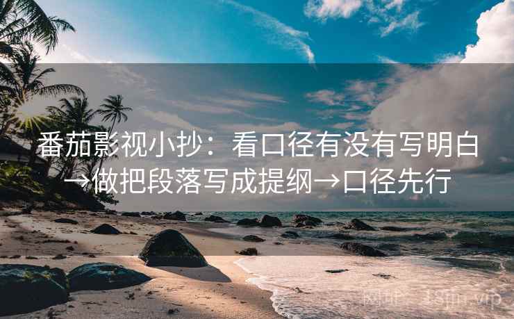 番茄影视小抄：看口径有没有写明白→做把段落写成提纲→口径先行