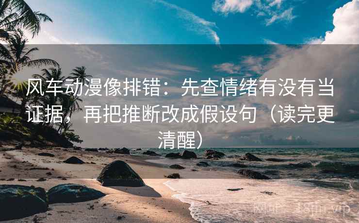 风车动漫像排错：先查情绪有没有当证据，再把推断改成假设句（读完更清醒）